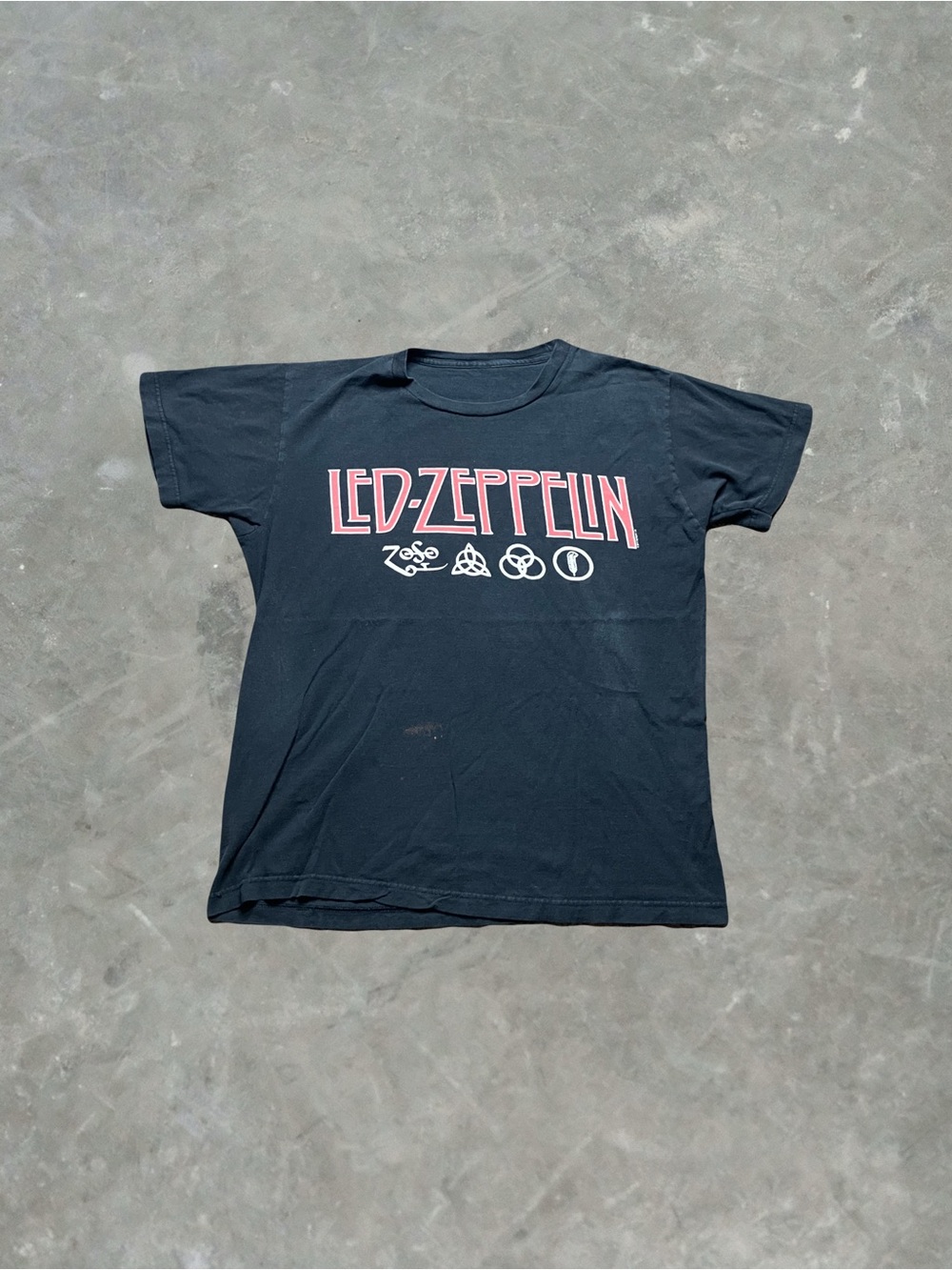 ☀️ Led Zeppelin Classic Rock Graphic Band Tee Mens M Black Zoso Symbols